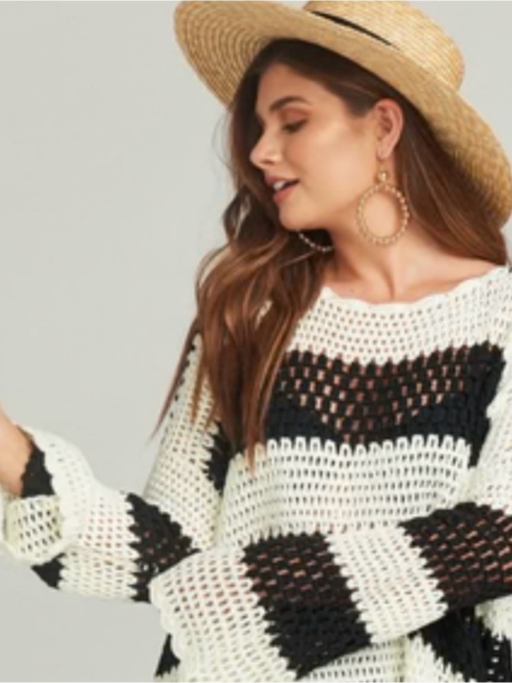 Show Me Your Mumu Black & White Paula Crochet Swim Cover Up